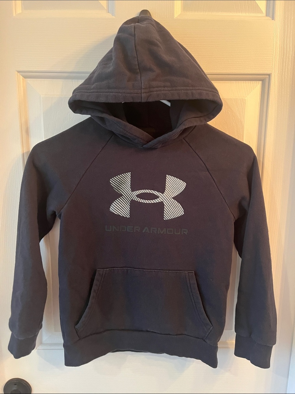 Under Armour Kids Black Hooded Sweatshirt with Logo